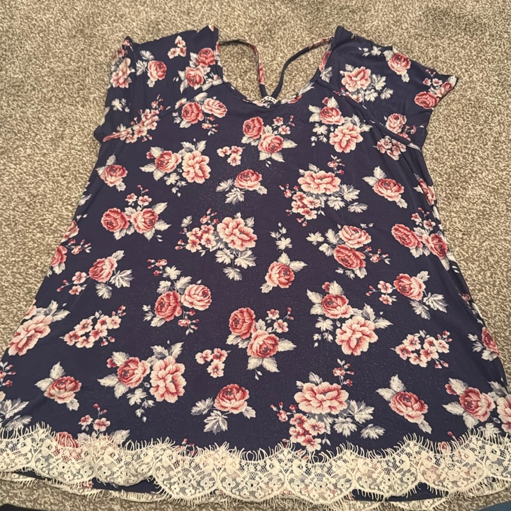 Flower lace shirt